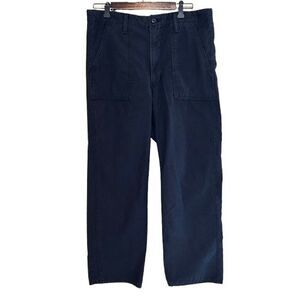 Levi's Ribcage Straight Pants Women 32 Black High Rise Casual Chino Patch Pocket